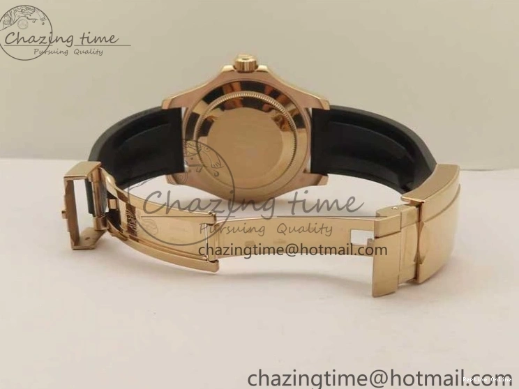 0405 Yacht-Master 126655 RG 3EF 1:1 Best Edition Black Ceramic Bezel on Black Rubber Strap VS Reliable 2488